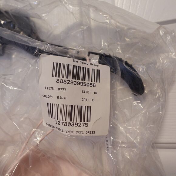 ALFRED SUNG D777 V-Neck Sleeveless Sateen Twill‎ Cocktail DRESS Size 16 Pink New - Picture 5 of 5